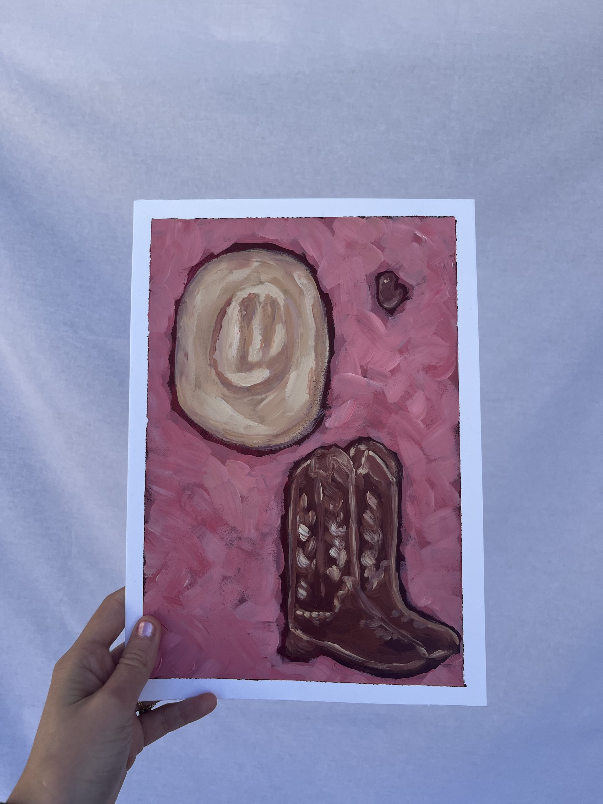 Cowboy hat and boots on pink by Mercedes Michel — alternate view 1