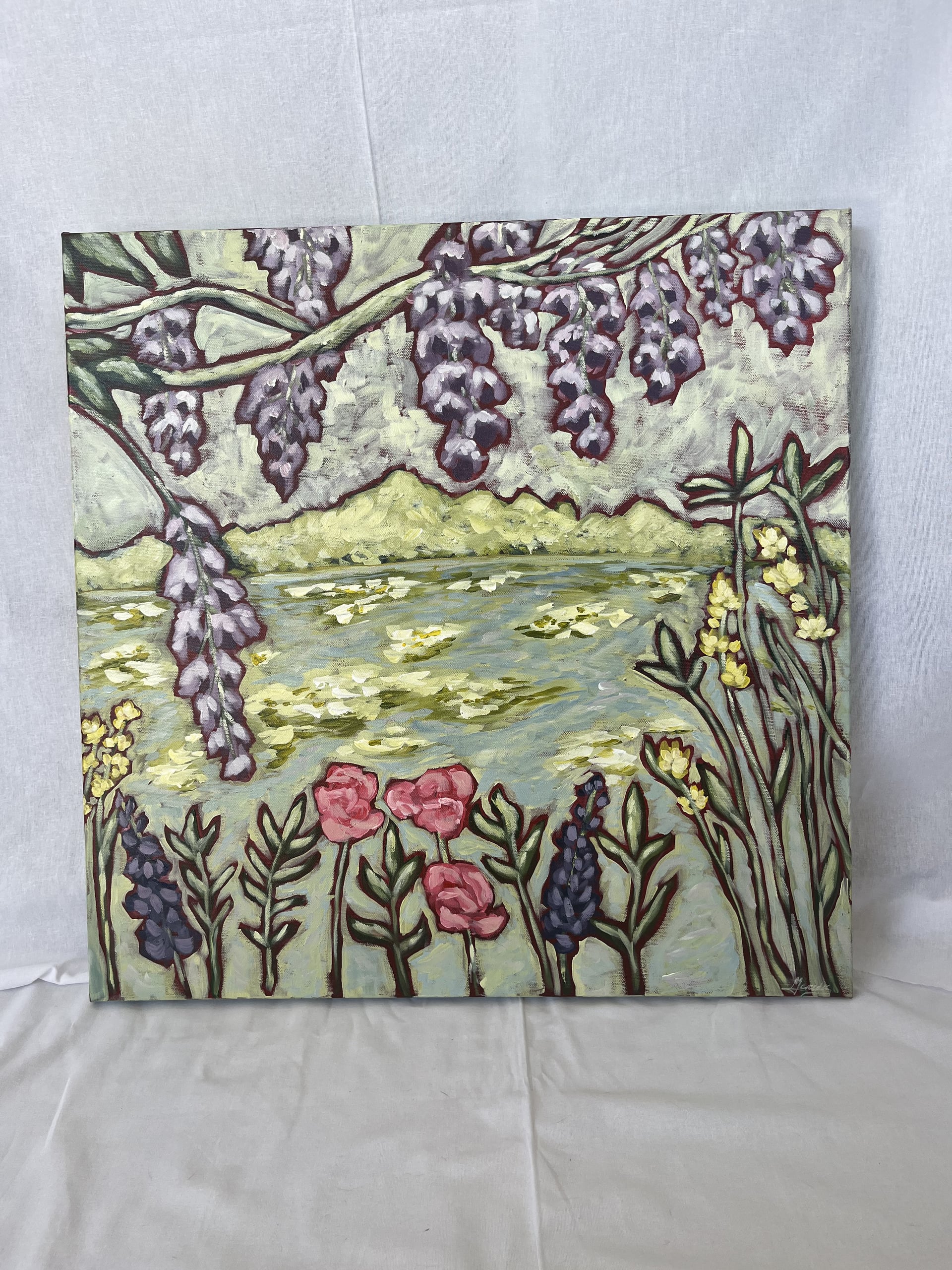 Wisteria over the lake by Mercedes Michel — alternate view 1