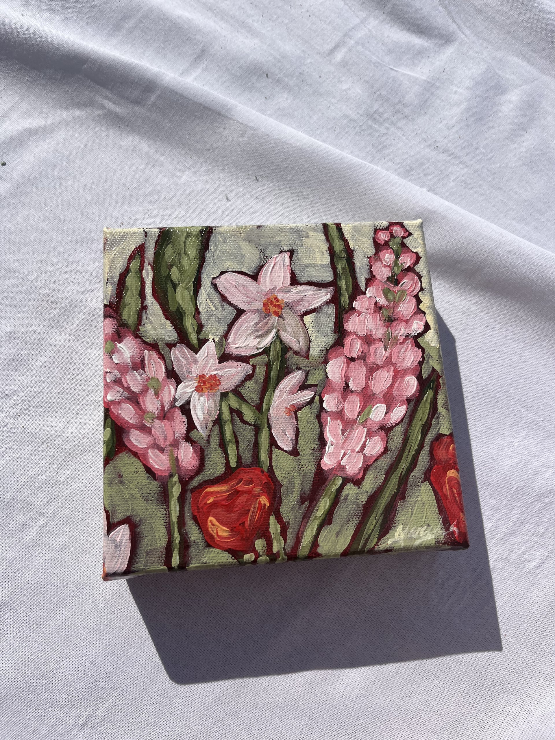 Pink hyacinths and tulips by Mercedes Michel — alternate view 3