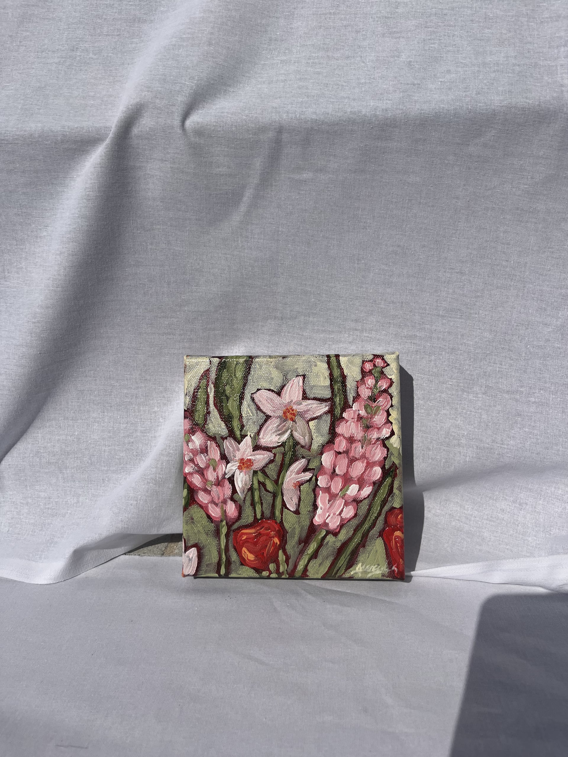 Pink hyacinths and tulips by Mercedes Michel — alternate view 4