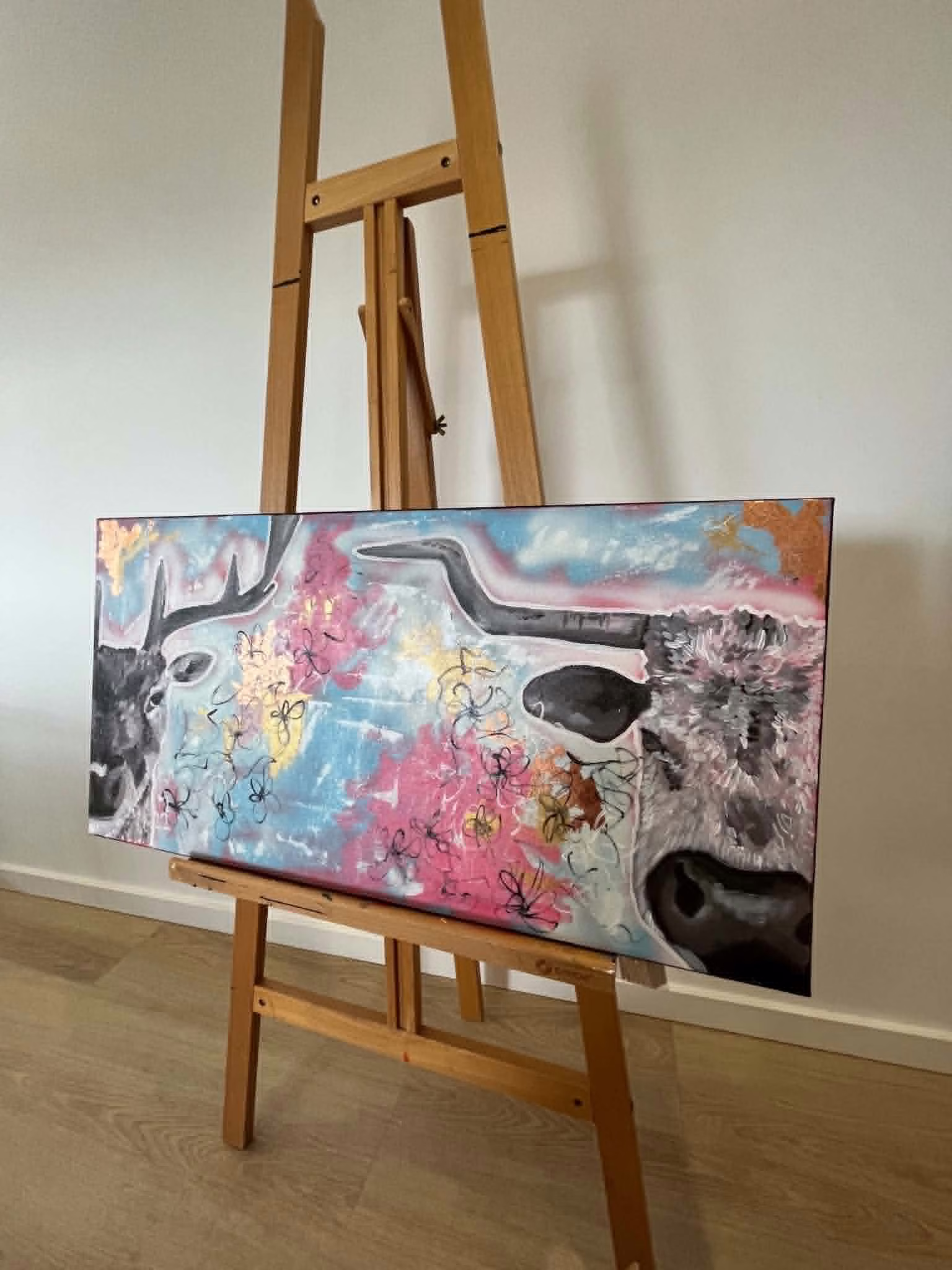 Commissioned abstract — original painting by Mercedes Michel