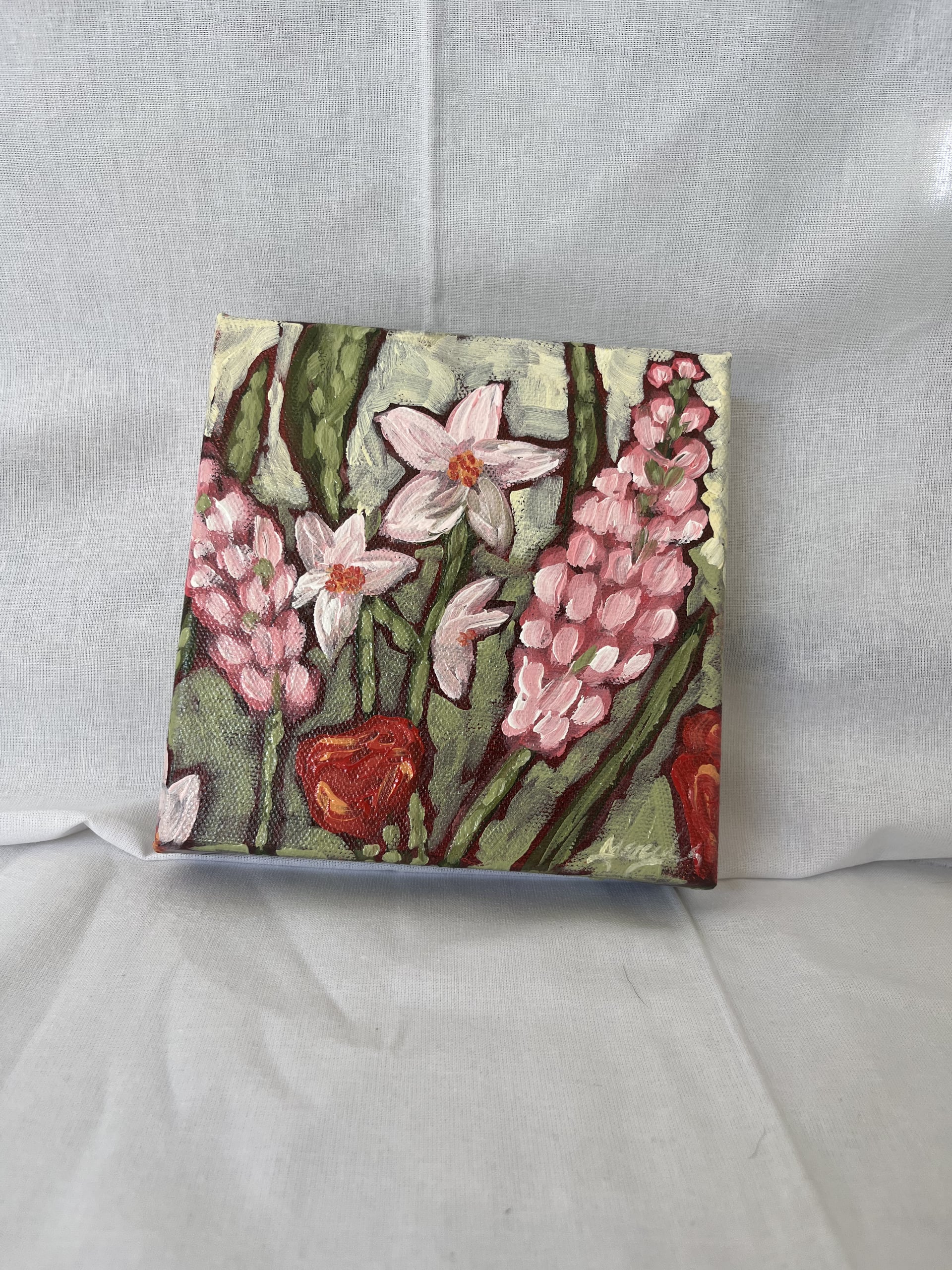 Pink hyacinths and tulips by Mercedes Michel — alternate view 2